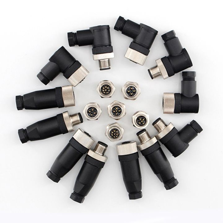 waterproof-ip67-m12-connector-aviation-plug-socket-4-5-8-12-pin-hole-needle-male-curved-straight-screw-crimping-power-connectors