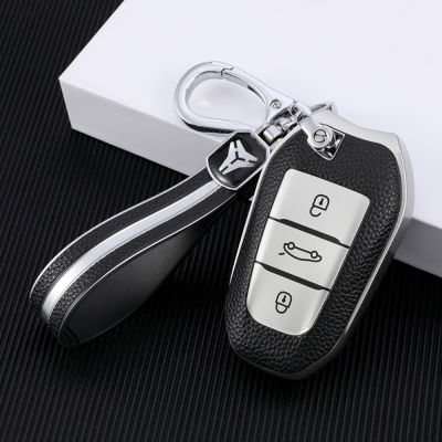 dvvbgfrdt Leather TPU Car Remote Key Fob Cover Case Holder for Peugeot 308 408 508 2008 3008 4008 5008 for Citroen C4 C6 C3-XR Accessories