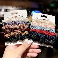 [Stock] 3Pcs/Sets Women Elegant Silk Elastic Hair Bands /Ladies Satin Elastic Hair Ties /Elastic Hair Ties /Large Intestine Ring Simple Headwear /Girls Ponytail Holder