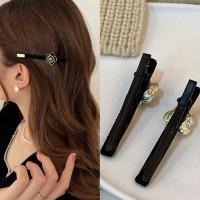 Velvet Barrette Flower Velvet Hairpin Womens Fashion Accessories Headwear Side Hair Clip Black P8B7