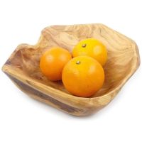 Wooden Fruit Salad Serving Bowl Hand-Carved Root Bowls Living Room Real Wood Candy Bowl