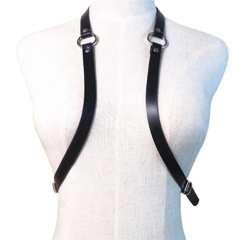 Pinwe Men's Leather Chest Body Harness Belt Adjustable Buckle