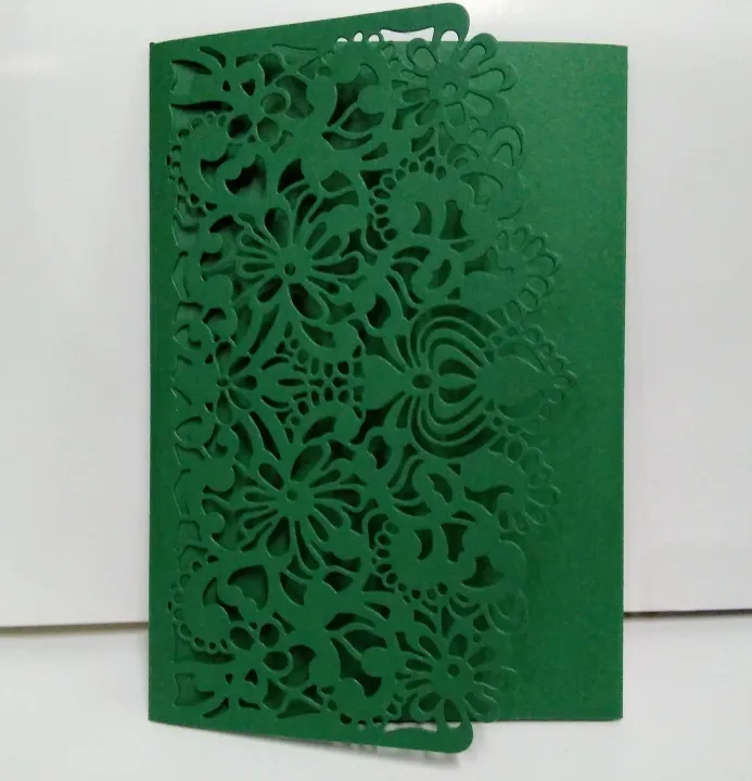 Laser cut envelope Trifold (Green) 50pcs. Lazada PH