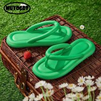 Candy Colors Summer Beach Flip Flops For Women 2023 New Soft Bottom Platform Slippers Woman Comfy Non Slip Flat Slide Sandals