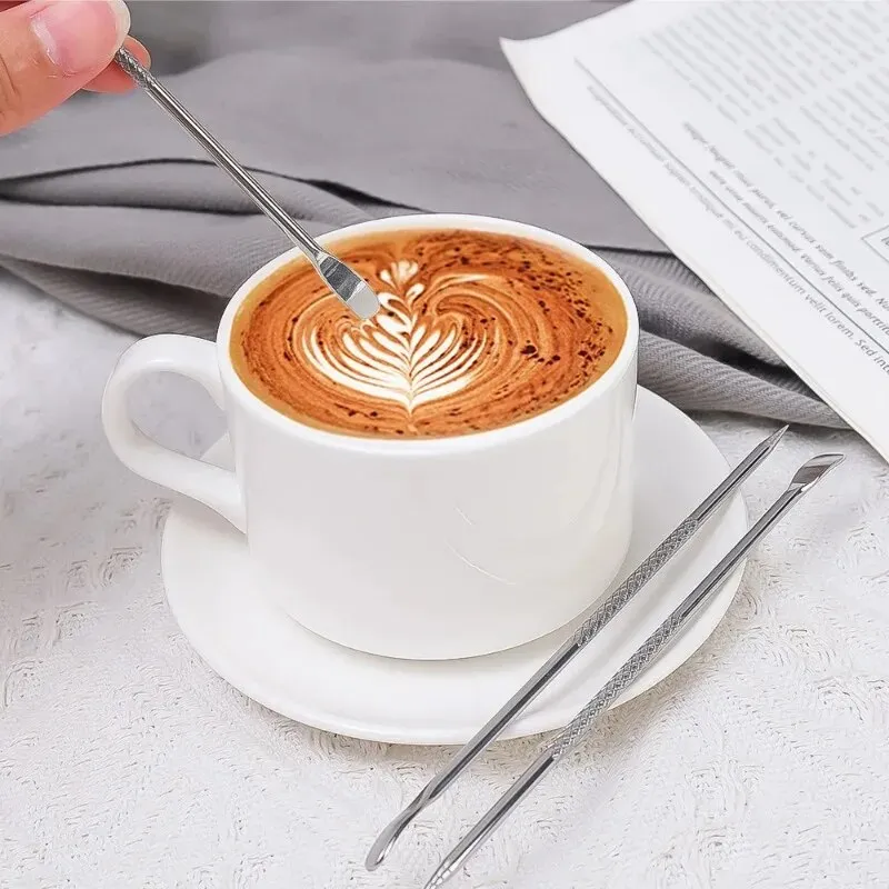 5Pcs Latte Pull Flower Stainless Steel Coffee Decorating Art Pen