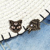 【HOT】♟℗✁ Dark Animals Brooches Pins Punk Gothic Witchcraft Lapel Pin Fashion Jackets Badge Jewelry