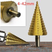 High Speed Steel Step Drill Bit for Metal Wood Hole Cutter HSS Titanium Coated Drilling Power Tools Large Size 4-32mm 4-42mm Drills Drivers