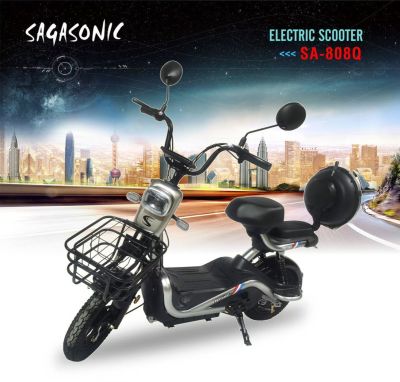 จักรยานไฟฟ้า สกู๊ตเตอร์ไฟฟ้า มอไซค์ไฟฟ้า2ล้อ sagasonic รุ่น808Q ประกอบราคพร้อมแบตเตอรี่