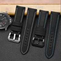 Original high quality☃▪◈ สำหรับ Panerai PAM01661 441 Marina สายนาฬิกาไนลอนเนื้อสายนาฬิกาหนังสีดำ 20 มม. 22 มม. 24 มม. 26 มม. อุปกรณ์เสริมสร้อยข้อมือ