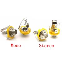 3Pcs 2 Pole Mono / 3 Pole Stereo Plug jack with Switch Audio Female Connector 6.35mm 6.3mm 1/4 Welding Type Panel Socket