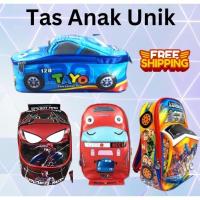 【hot sale】┋♦✇ C16 1Kg 5! Kindergarten Childrens Bag Character Motif Bag Car Bag 3D Bag on the road BUS Bag tayo spiderman ironman cars little pony among us BT21 tas import Waterproof