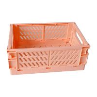 Collapsible Crate Plastic Folding Storage Box Basket Utility Cosmetic Container