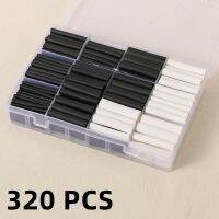 320 PCS 3:1 Shrink Black White Boxed Heat Shrink Sleeve Tube With Glue Thermoretractile Double Wall Hot Melt Adhesive Polyolefin