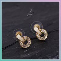 [petite by PRAKYRE] Sphere Earring - ต่างหูสไลต์เกาหลี มินิมอล รูปวงกลม ตกแต่งด้วยเพชร