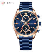 【การจัดส่งที่รวดเร็ว】Curren 8445 นาฬิกาสายเหล็กหกขานาฬิกาข้อมือควอทซนาฬิกาสำหรับผู้ชายนาฬิกาสำหรับผู้ชายผู้ชายธุรกิจ