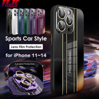 [JLK] Fashion Sports Car Style Phone Case For iPhone 11 12 13 14 Pro Max iphone14 promax 14Plus Glass Lens Film Protection Business Shockproof Cover