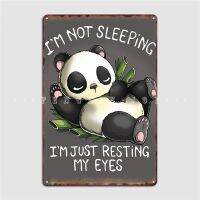 Resting Panda Metal Plaque Poster For Wall, Pub, Bar,And Cave Decor-แผ่นป้ายดีบุกแบบกำหนดเอง