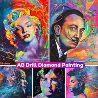 AB Diamond Painting Embroidery Marilyn Monroe John Lennon Dalí Graffiti Art Cross Stitch Kit 5D Full Drill Mosaic Handmade Craft