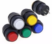 self-lockin 16MM Latching/Momentary push button switch with 5Color LED lighting 4Pin R16-503/AD R16-503/BD