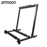 [okoogee]Multi Guitar Stand 5 Holder Foldable Display Rack for Classical Acoustic, Electric, Bass Guitar