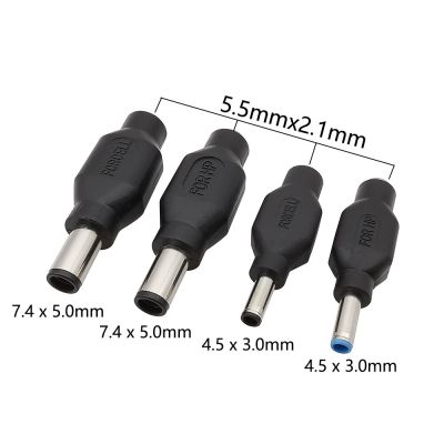 1Pcs 4.5 x 3.0mm/7.4 x 5.0mm Male to 5.5 x 2.1mm DC Female Power Plug Adapter Connector With Pin for HP DELL Laptop  Wires Leads Adapters