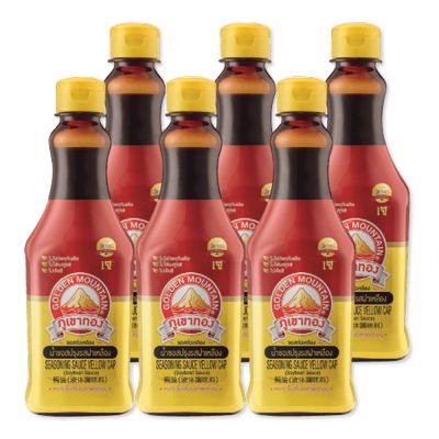 สินค้ามาใหม่! ภูเขาทอง ซอสปรุงรส ฝาเหลือง 110 มล. x 6 ขวด Golden Moutain Seasoning Sauce Yellow 110 ml x 6 Bottles ล็อตใหม่มาล่าสุด สินค้าสด มีเก็บเงินปลายทาง