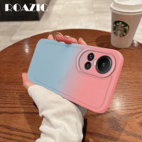 เคส ROAZIC ไล่ระดับสีสีชมพูฟ้าสำหรับ OPPO Reno 10 8T 8 8Z 7 7Z 6 5 Find X5 Pro + A98 A95 A94 A78 A77s A74 A57 A55 A54 A52 A17 A17k A15 A15s A4G 5กรัม c02-1กล่องกันกระแทกป้องกันกระเป๋าใส่กล้อง TPU นิ่มแบบเคสใส่โทรศัพท์