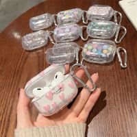 For AirPods Pro 2nd Case Glitter Shiny Cartoon Soft Silicone Cover For AirPods 3 1 2 Girls Colorful Heart Earphone Charging Box Wireless Earbud Cases