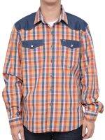 เสื้อเชิ้ตสก๊อตแขนยีนส์ส้มแชมเบรย์ MENS  ORANGE CHAMBREY LONGSLEEVED SHIRT -  BBS3761