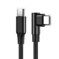 YJ สาย USB Type C 60W มุม90องศาสำหรับ iPad MacBook Xiaomi Samsung Huawei ชาร์จเร็ว Type-C สายวันที่