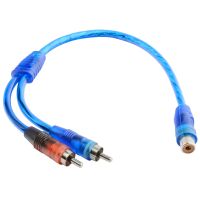 Audiophile 1RCA Female To 2RCA Male AV Cable One Female To Two Male Double Lotus Plug Audio Speaker Cord