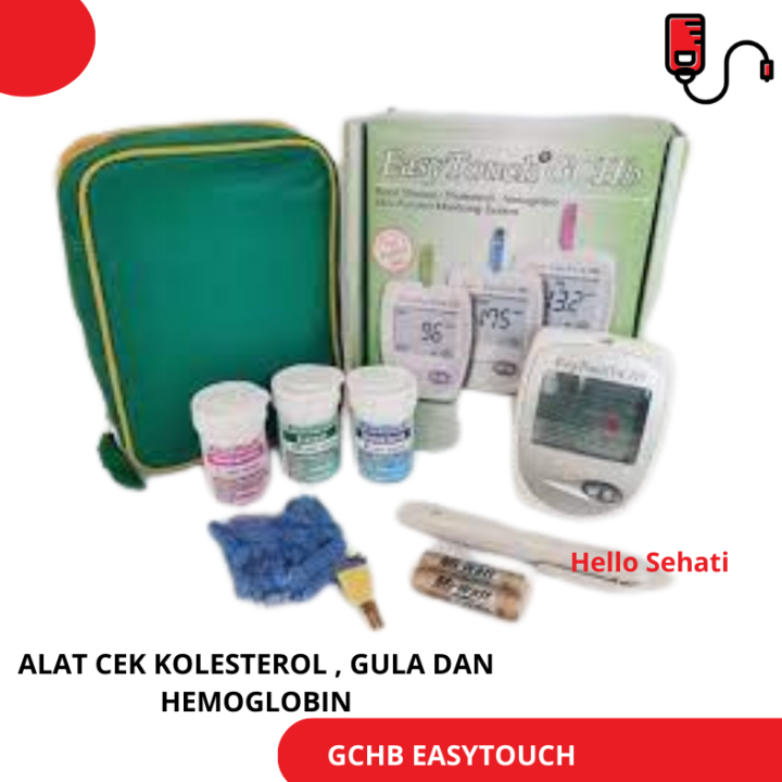 Easy Touch GCHB Alat Cek Gula Cholesterol Kolesterol Hemoglobin Alat ...