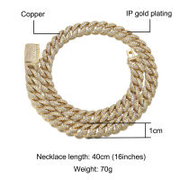 10mm Box Clasp Cuban Link Necklace Iced Out Cubic Zirconia 4 Prong Necklace Hip Hop Men Fashion Jewelry CZ Stones Hip Hop Rapper