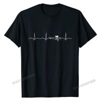 Airplane Pilot Heartbeat Shirt, Funny Cute Flying Gift Top T-Shirts T Shirt On Sale Cotton Summer Printed Men