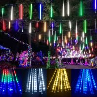 8 Tube Meteor Shower Rain LED String Lights Garland Christmas Decoration for Home Room Outdoor Street Fairy Light New Year Decor