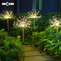 NEOBEE โคมไฟ รูปดอกแดนดิไลออน 90/120/150LED ดอกไม้ไฟ กันน้ำ ไฟกระพริบ ทางเดิน โซล่าเซลล์พลังงานแสงอาทิตย์ กลางแจ้ง วันหยุด