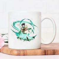 Genshin Impact Ceramic Magic Mug Zhongli Recyclable Water Cup Hutao Fans Cups for Coffee Tea Milk Oatmeal Creative Birthday Gift