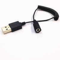 Usb แจ็คไฟตัวเมียดีซีสำหรับผู้ชายขนาด3.5มม. X 1.35มม. สปริงม้วน5ft สายเคเบิ้ลตัวนำ