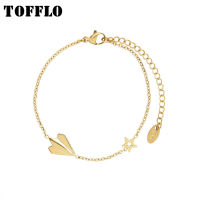 TOFFLO Stainless Steel Paper Airplane Star Pendant celet Female Autumn And Winter Jewelry BSE175