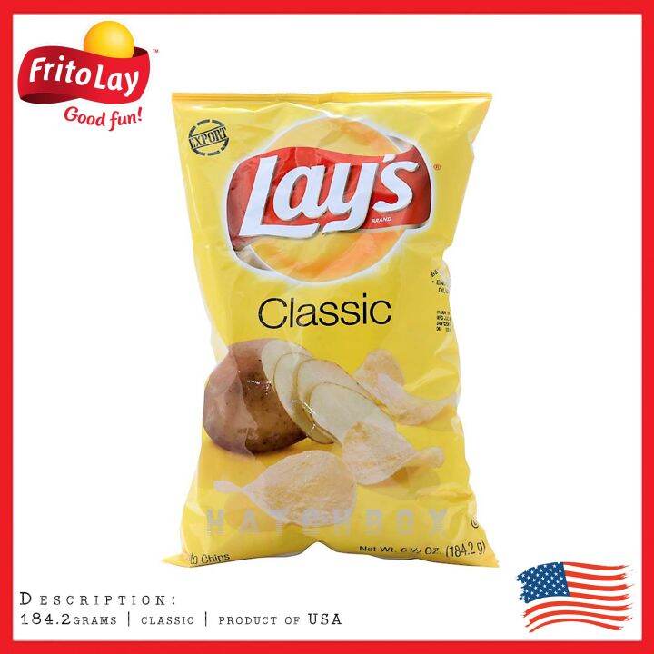 Fritolay­® Lay's Classic Potato Chips | 184.2grams | Imported | Lays ...