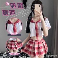 ? แฟนสาว ชุดนอน Pure Japanese grid students pleated skirt suit 7039 jk uniform