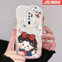 เคส JIUMOO สำหรับ OPPO A5 2020 A9 2020การ์ตูนน่ารักขอบคลื่นสีขาวหิมะเนื้อครีมเคสมือถือโปร่งใสซิลิโคนอ่อนชัดเจนเคสป้องกันเลนส์กล้องกันกระแทก