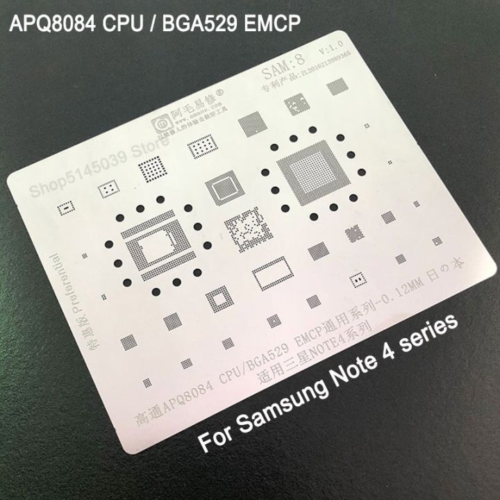 【】 Sotota สำหรับ Note 4ลายฉลุ APQ8084 CPU BGA529วงจรรวม CPU Reballing เครื่องมือซ่อมแซมตาข่ายดีบุก BGA Stenci