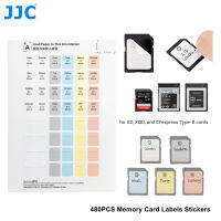 JJC 480pcs สติ๊กเกอร์ป้ายชื่อการ์ดแบบถอดได้สำหรับการ์ดหน่วยความจำ SD XQD CFexpress Type-B 5 สีเขียนง่ายด้วยปากกาน้ำมันสามารถพิมพ์ด้วยเครื่องพิมพ์