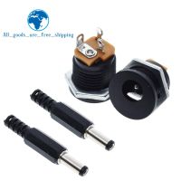 TZT 10Pcs DC-022 5.5-2.1 / 5.5 x 2.1mm DC Power Socket/ DC Connector Panel Mounting DC022  Wires Leads Adapters