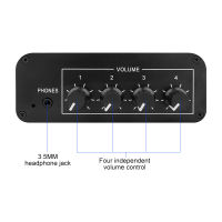 AIYIMA 4 Way RCA Audio Input Stereo Mixed Output Audio Mixer Headphone Amplifier Splitter Selector Source Switcher DIY Amplifier