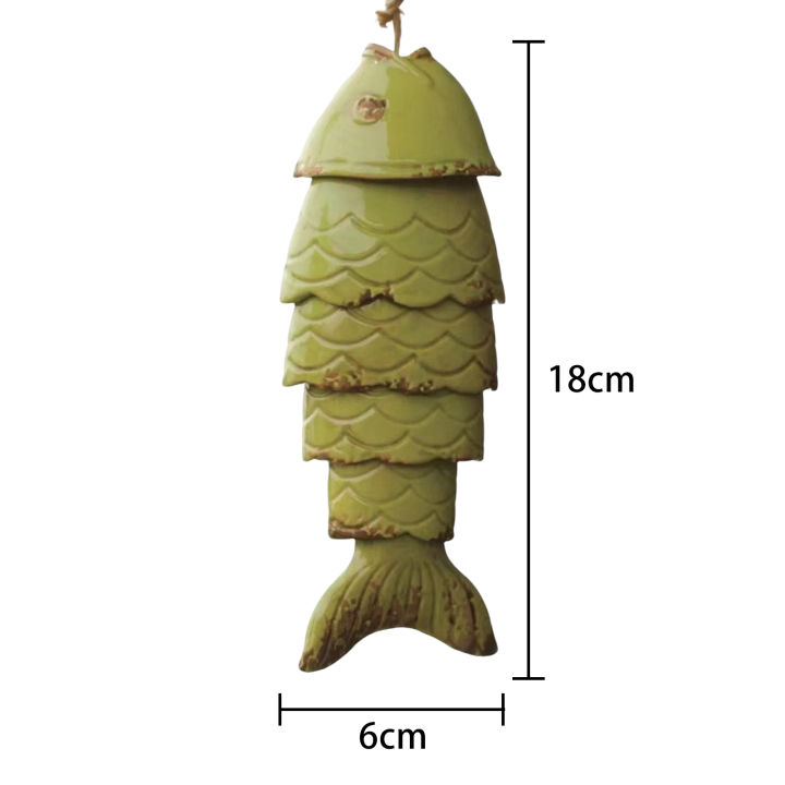 hji-ระฆังลมปลาวินเทจแขวนผนังปลาคาร์พกลางแจ้งของขวัญประดับอ่อนโยนสำหรับวันหยุดวันเกิด