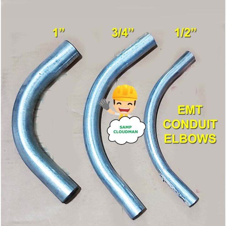 EMT Conduit Elbow 1/2 3/4 1 inch Electrical Fittings Elbows Galvanized Steel Metal Lazada PH