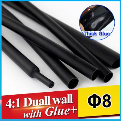 【YF】☊  1.22meter/lot 8mm 4:1 Shrink Tube Wall Tubing with thick Glue heatshrink Adhesive Lined Sleeve Wrap Wire Cable kit