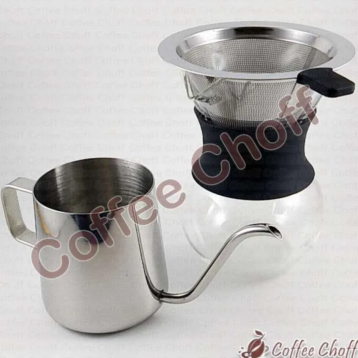 PAKET CHEMEX 200 ML TEKO LEHER ANGSA V60 STAINLESS POUR OVER KIT